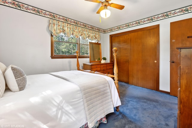 884 Oakridge Dr, Saint Joseph, MI 49085 - bedroom featuring ceiling fan and carpet floors