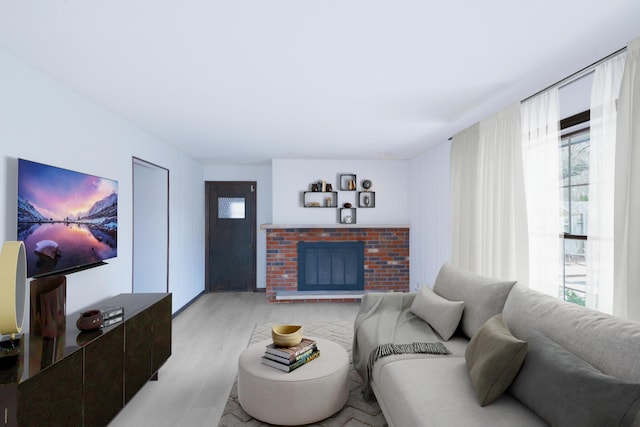 884 Oakridge Dr, Saint Joseph, MI 49085 - living area featuring a fireplace and light wood-style floors