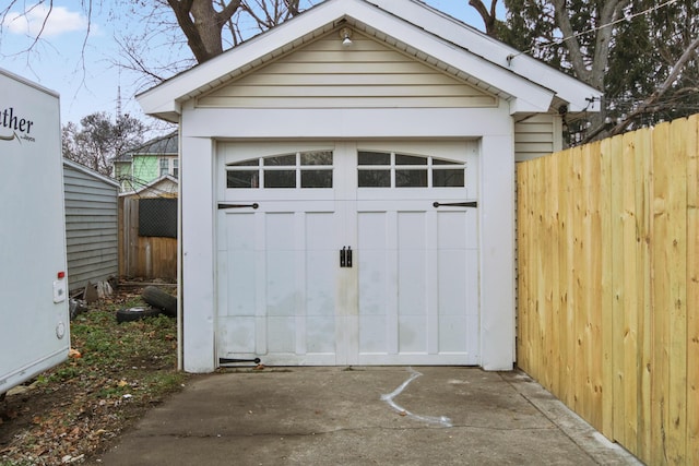 view of garage