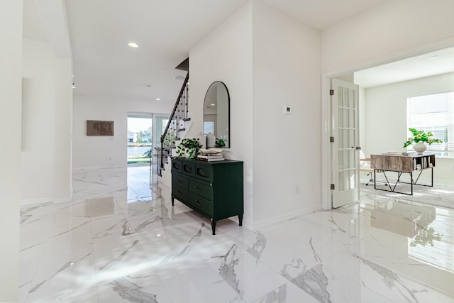 corridor with french doors