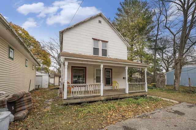 view of front facade featuring covered porch