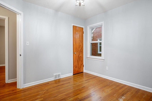 empty room featuring light hardwood / wood-style flooring