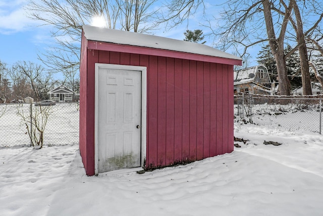 view of snow covered structure