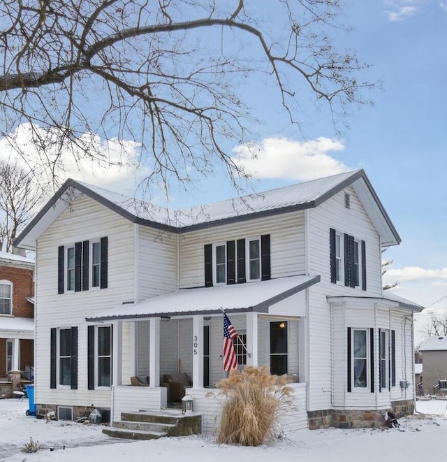 view of front of house with covered porch