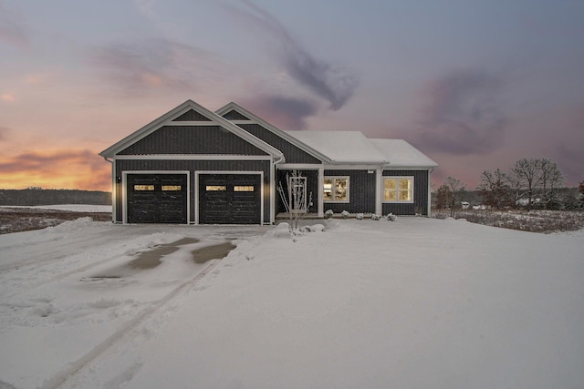 view of front of house with a garage