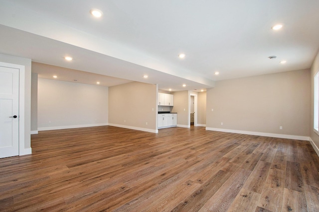 unfurnished living room featuring hardwood / wood-style flooring