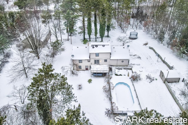 view of snowy aerial view