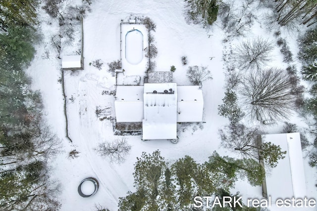 view of snowy aerial view