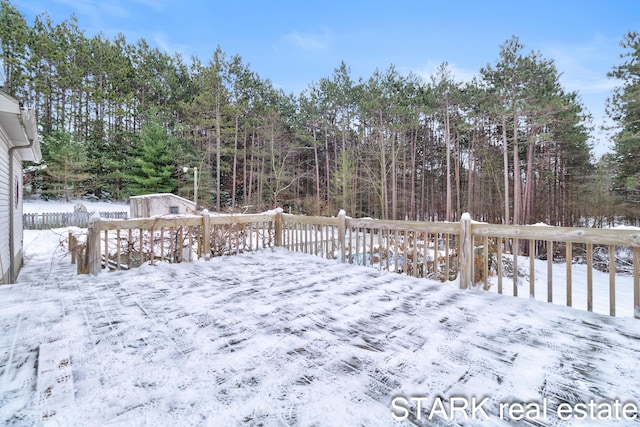 view of snowy yard