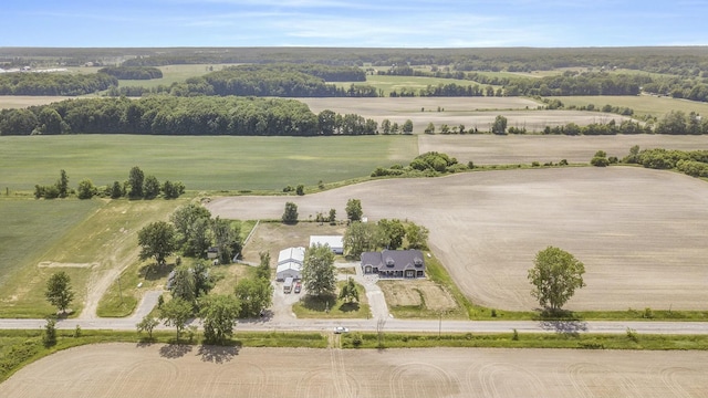 drone / aerial view with a rural view