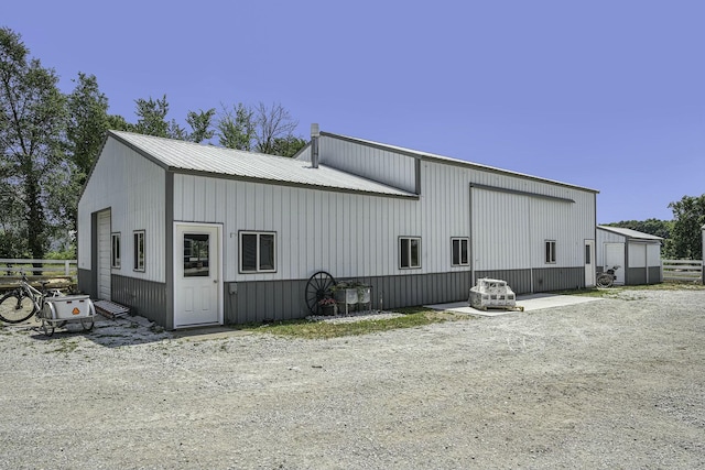 exterior space with an outbuilding