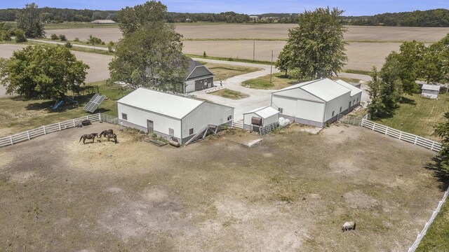 aerial view featuring a rural view