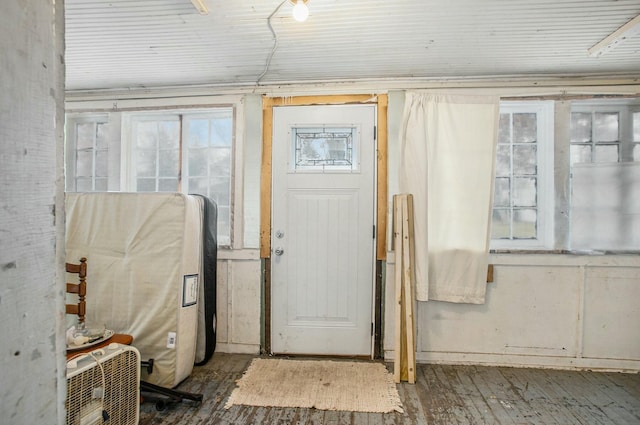 misc room with dark hardwood / wood-style flooring