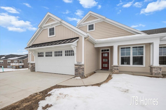 craftsman-style home featuring a garage