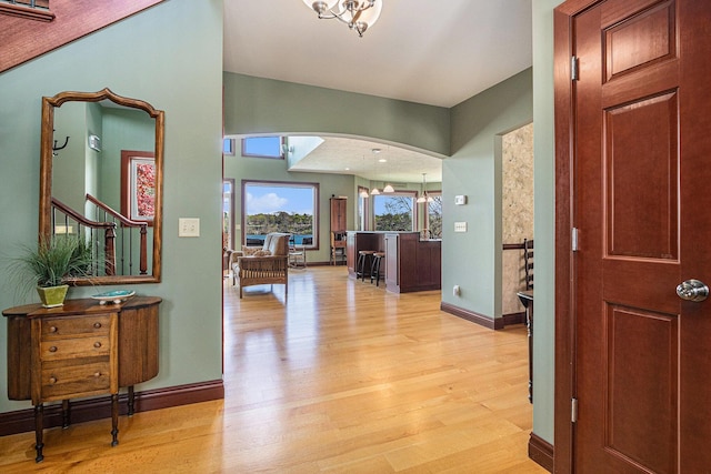 foyer featuring light wood-type flooring