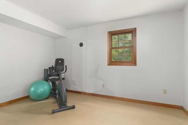 view of workout area