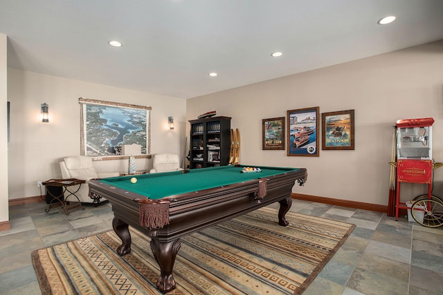 rec room with billiards