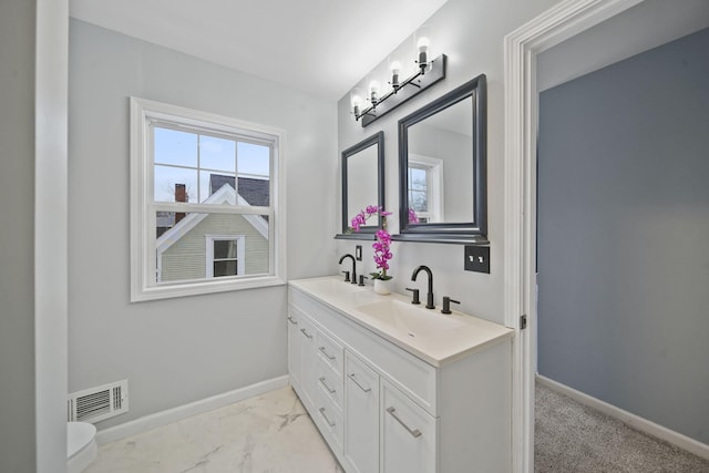 bathroom featuring plenty of natural light and vanity