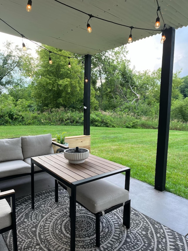 view of patio with an outdoor hangout area