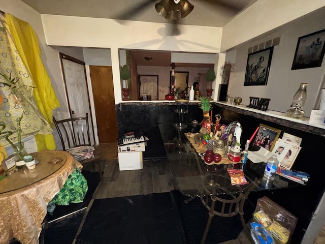 interior space with hardwood / wood-style flooring