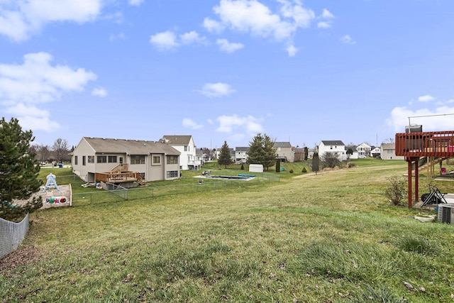 view of yard featuring a deck