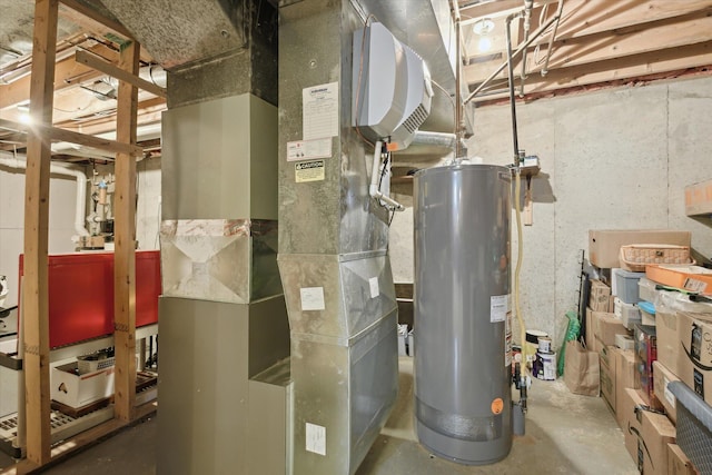 utilities featuring heating unit and water heater