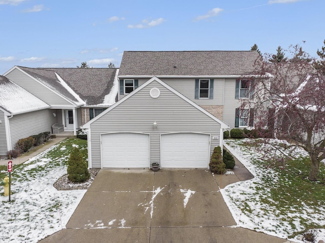 view of property featuring a garage