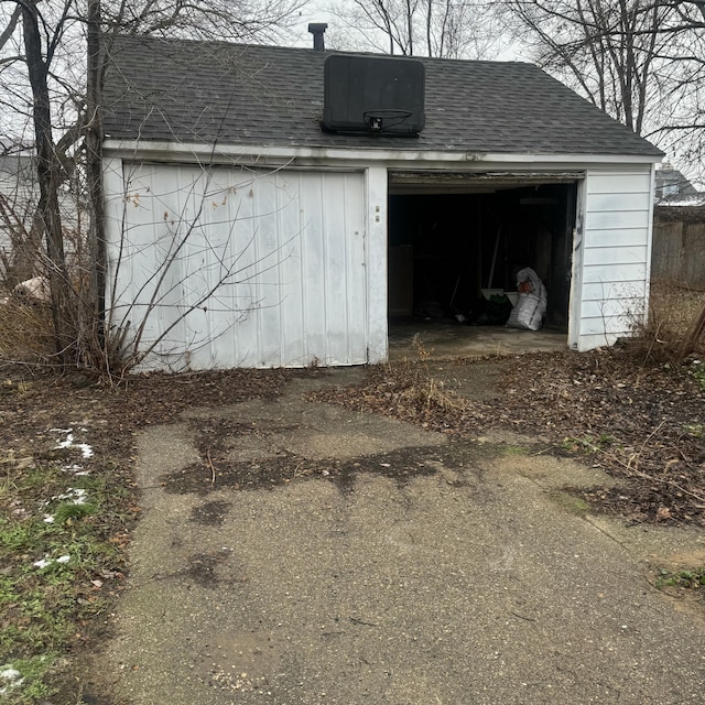 garage with cooling unit