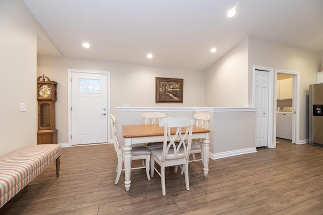 dining area featuring light hardwood / wood-style floors