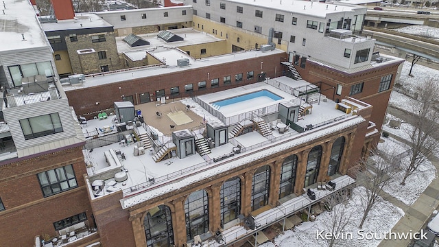 view of snowy aerial view