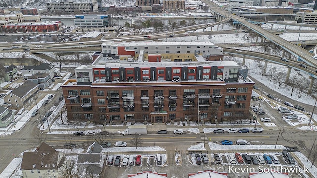 view of snowy aerial view