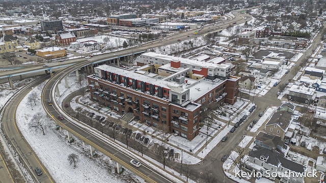 view of snowy aerial view