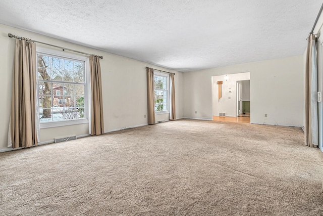 interior space with a textured ceiling