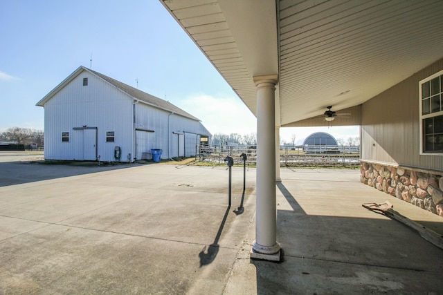 view of patio / terrace with ceiling fan