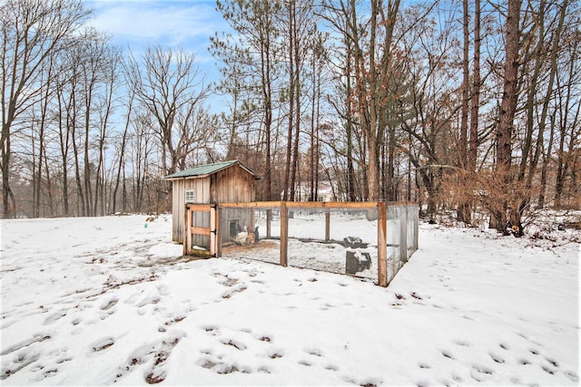 view of snowy yard