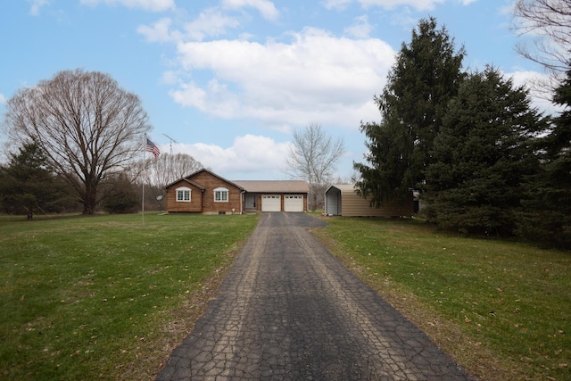 ranch-style home with a front yard