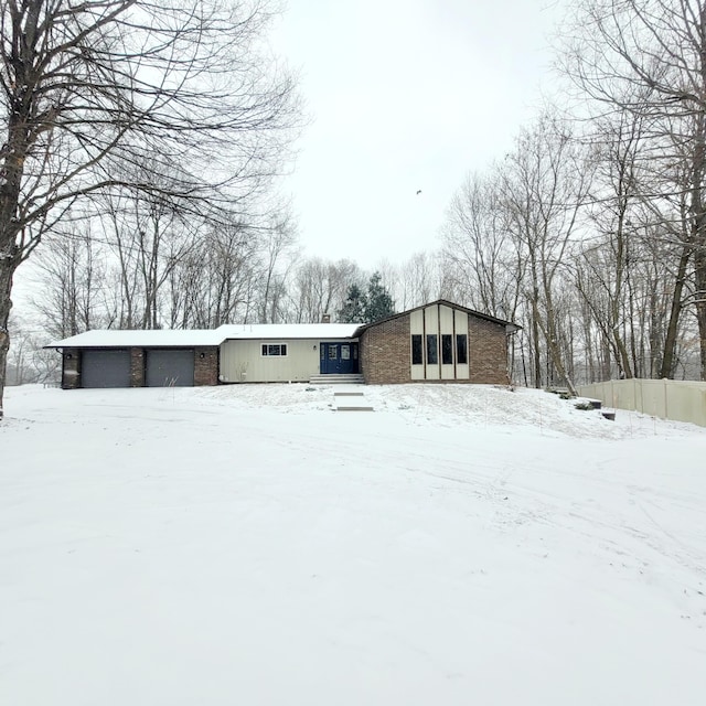 exterior space with a garage