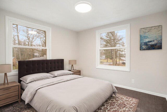 bedroom with carpet