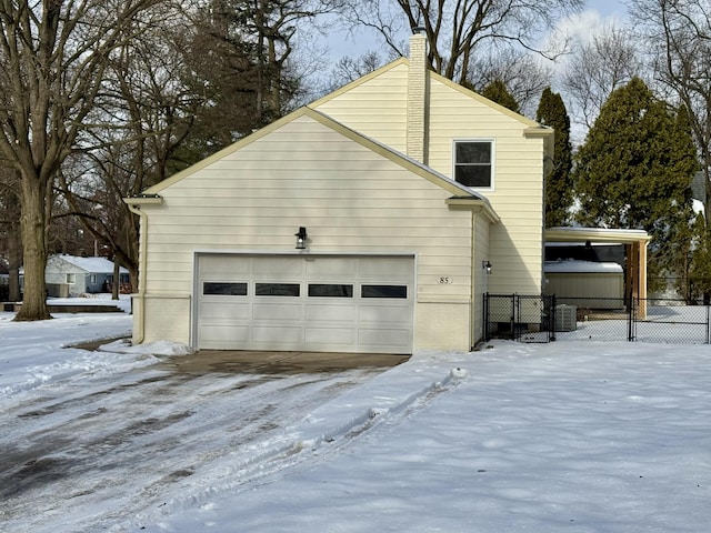 view of snow covered exterior