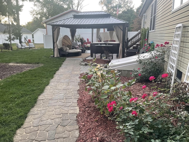 view of patio / terrace featuring a gazebo