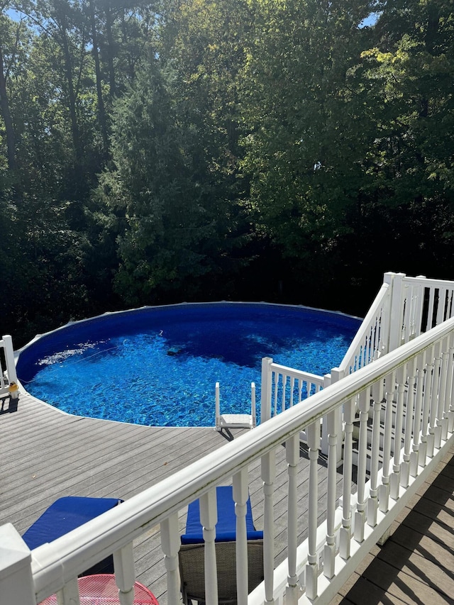 view of pool featuring a deck