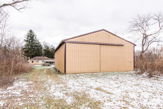 view of snow covered structure