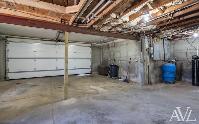 garage with electric panel