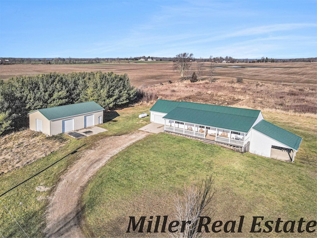 drone / aerial view with a rural view