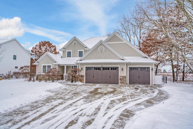 view of front of house with a garage