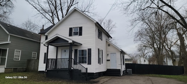 view of front of house with cooling unit