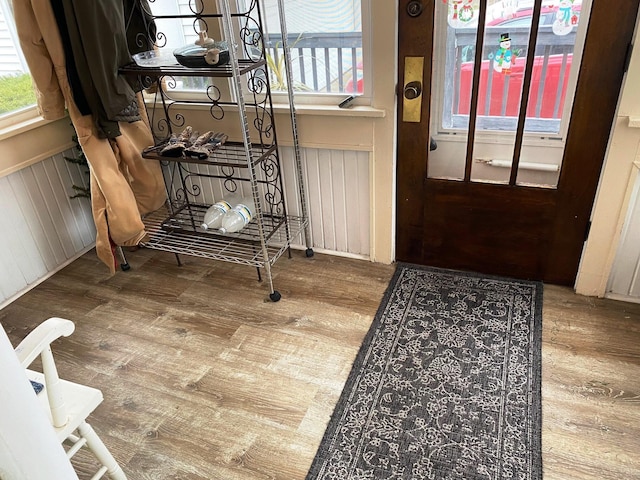 foyer featuring wood-type flooring