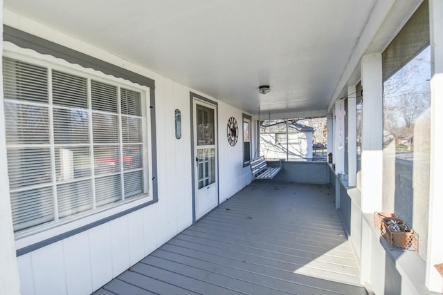 deck featuring a porch