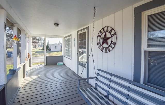 deck featuring covered porch