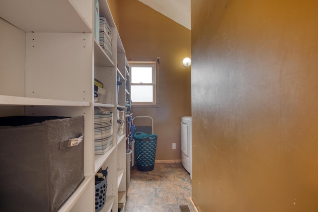 interior space with washer / clothes dryer